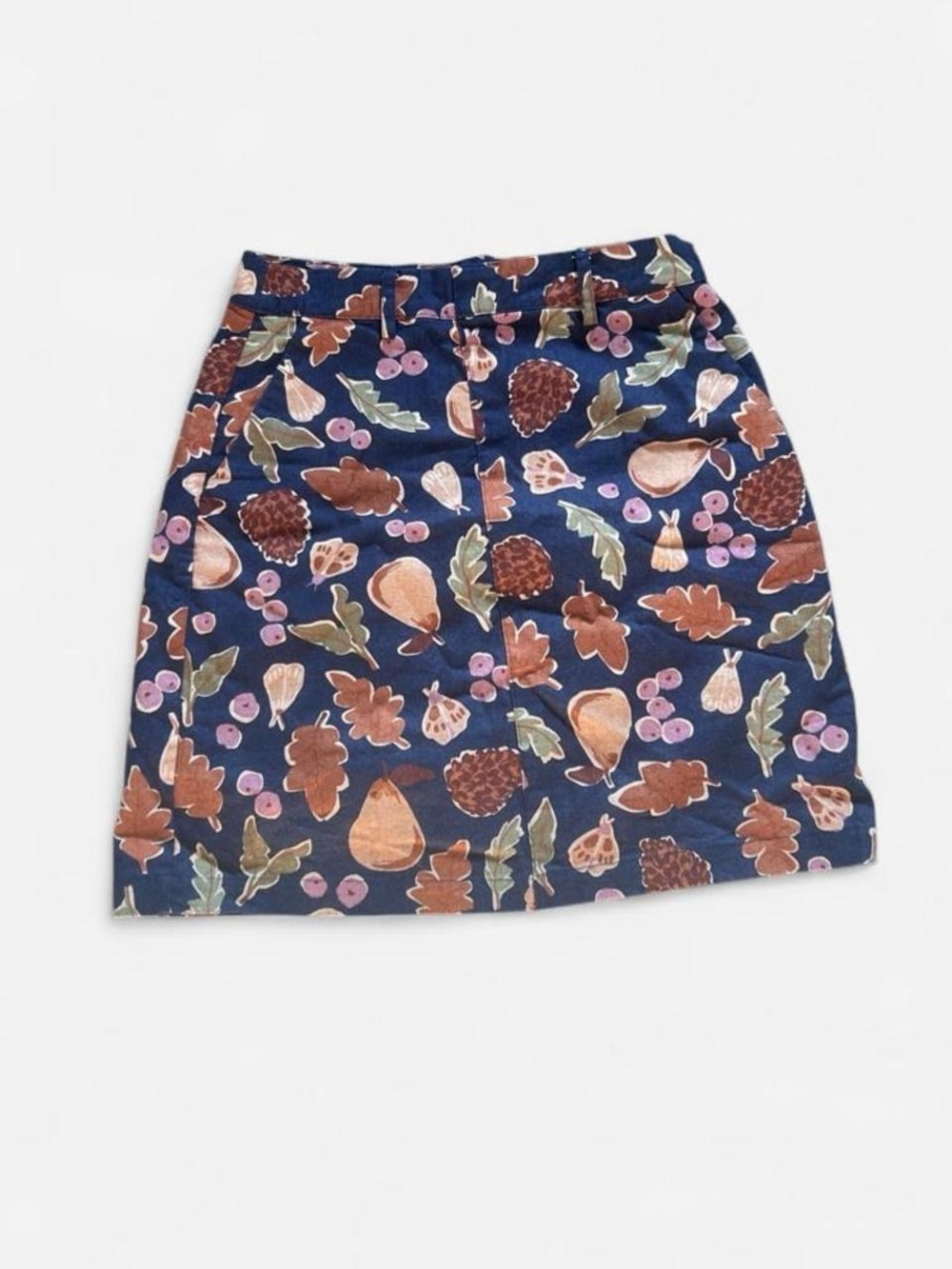 Princess Highway Navy Autumn Acorn Print Mini Skirt